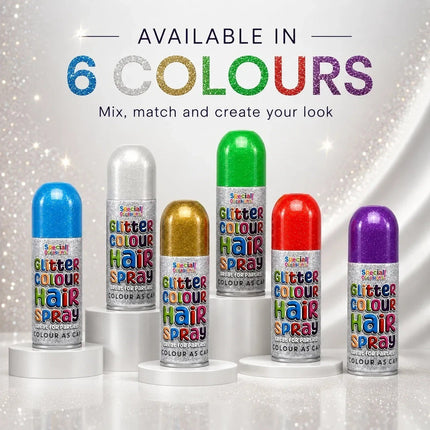 Temporary Hair Colour Spray 200ml Washable Glitter & Classic Dress Party Colours