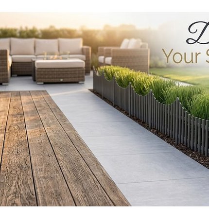 Lawn Border Edge Fence 10 Pack Wood Effect Edging
