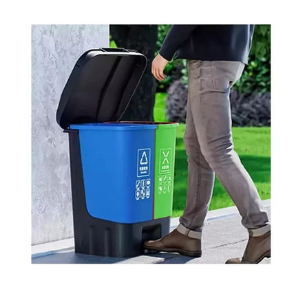 16L 20L 40L Recycling Pedal Bin Double Compartment Kitchen Waste Dustbin