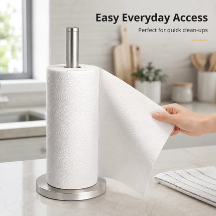 Tissue Roll Holder Free Standing Countertop Paper Stand Stainless Steel Holder