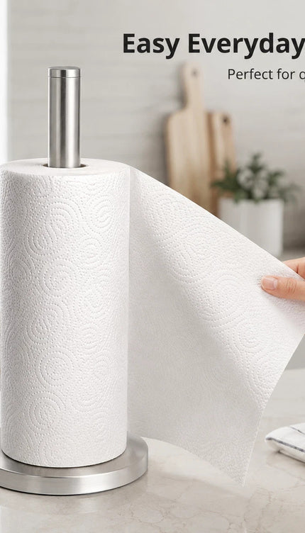 Tissue Roll Holder Free Standing Countertop Paper Stand Stainless Steel Holder