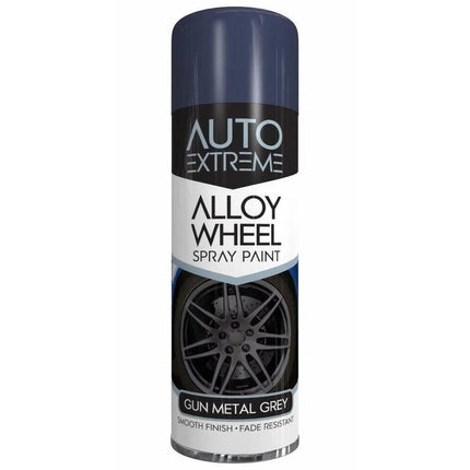 AX Alloy Wheel Spray Paint Gun Metal Grey Smooth Finish Fade Resistant 300ml