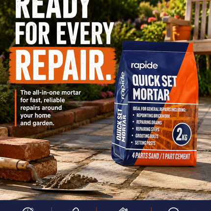 Quick Set Mortar Cement 2KG Repair Mix Drains Steps Grout