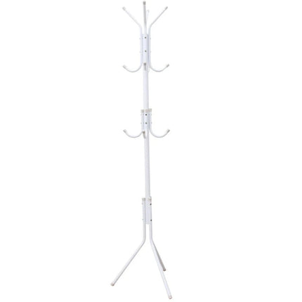 White Metal Coat Stand Garment Rack Jacket Umbrella Hanger 12 Hook Standing