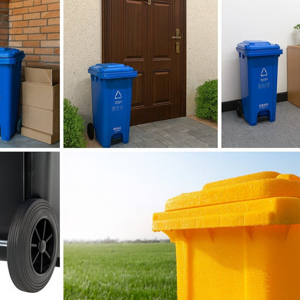 Outdoor Wheelie Bin Trash Can 100L/120L EN840 Large Rubbish Waste Dustbin