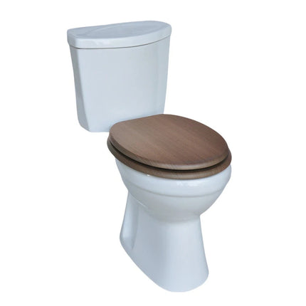 18'' Universal Bathroom Toilet Seat Wooden Easy Fit WC Seat with Fittings
