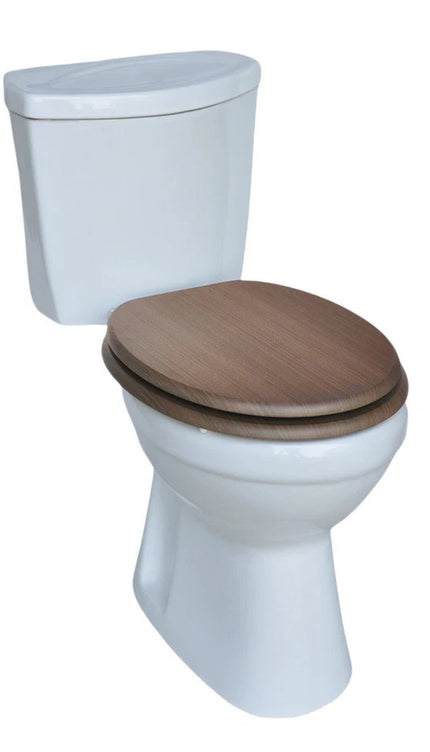 18'' Universal Bathroom Toilet Seat Wooden Easy Fit WC Seat with Fittings