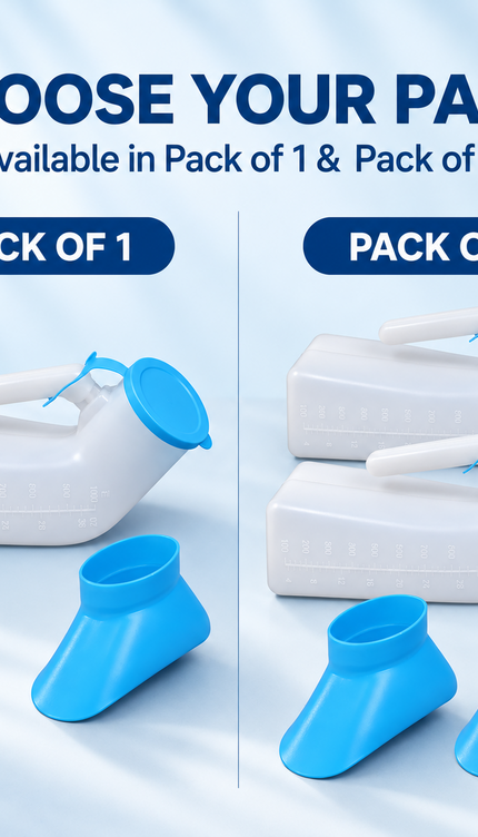 Unisex Urinal Bottle 1L Men & Women Spill-Proof Funnel Portable Bedside Travel