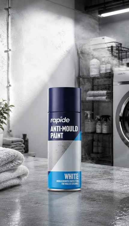 2-Pack Anti Mould Spray Paint Durable One Coat White Aerosol Can Rapide 400ml