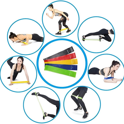 5-Pack Resistance Bands Loop Latex Fitness Exercise Yoga Workout Home Gym