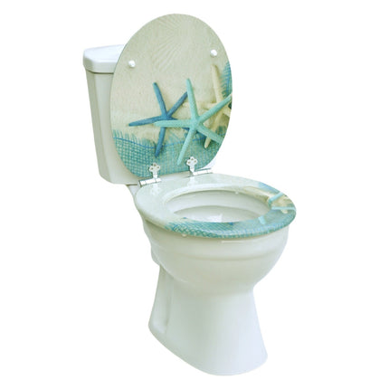 18" Universal Toilet Seat MDF Wooden Bathroom WC Easy Fit + Fittings Novelty