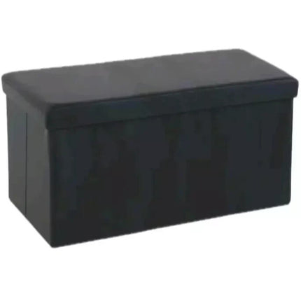 Folding Storage Box Faux Leather Home Footstool Ottoman Seat Stool Storage Boxes