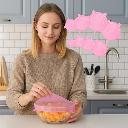 12 Pack Reusable & Flexible Silicone Food Covers