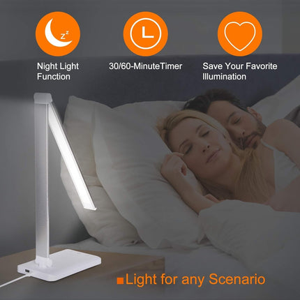 LED Desk Lamp with USB Dimmable Home Office Touch Reading Table Study Light