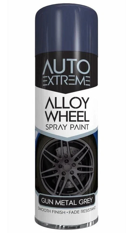 AX Alloy Wheel Spray Paint Gun Metal Grey Smooth Finish Fade Resistant 300ml