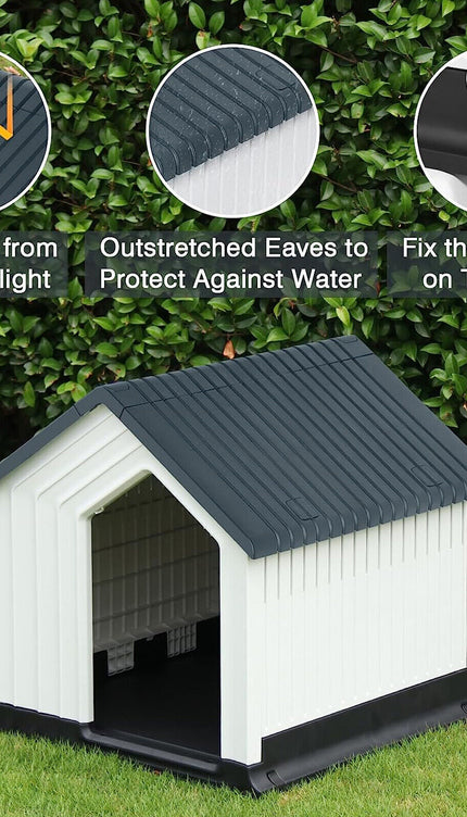 Dog House Plastic Durable Kennel Shelter Weatherproof In /Outdoor Animal Shelter