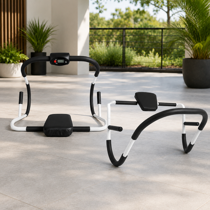 Ab Roller Sit Up Crunch Core Trainer With Padded Headrest Fitness Exercise Gym