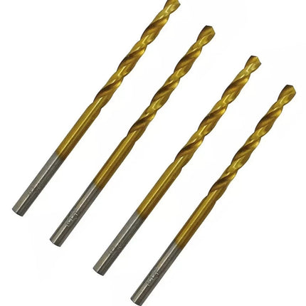 Drill Bit Pack of 4 DRL37384 Durable Metal Golden Drill 4mm Bit By Erbauer