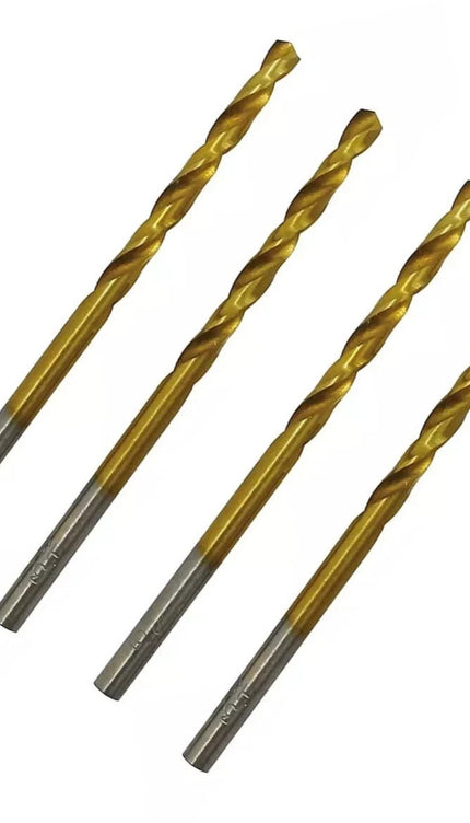 Drill Bit Pack of 4 DRL37384 Durable Metal Golden Drill 4mm Bit By Erbauer
