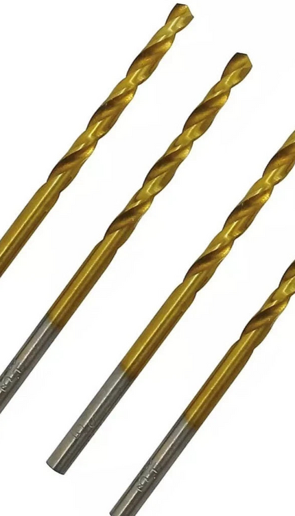 Drill Bit Pack of 4 DRL37384 Durable Metal Golden Drill 4mm Bit By Erbauer