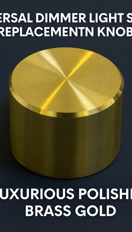 Universal Dimmer Light Switch Knob Polished Brass Gold Replacement Knob