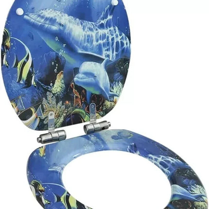 18” Universal Bathroom Toilet Seat – Tropical Fish Novelty WC Seat with Fittings