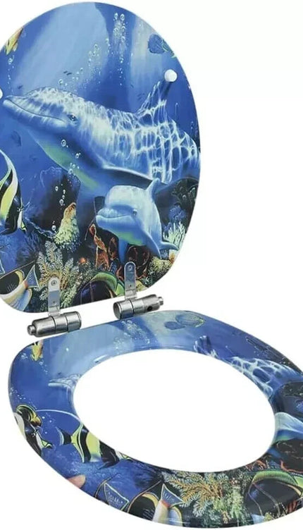 18” Universal Bathroom Toilet Seat – Tropical Fish Novelty WC Seat with Fittings