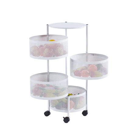 Rotating Storage Rack Trolley Cart Kitchen Bathroom Organizer Vegetable Shelf