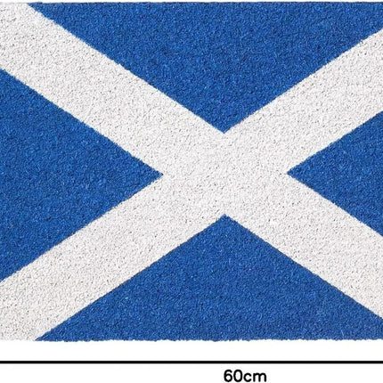 Coir Door Mat ST ANDREWS CROSS Outdoor Boot Scraper Non Slip Doormat 60x40CM
