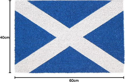 Coir Door Mat ST ANDREWS CROSS Outdoor Boot Scraper Non Slip Doormat 60x40CM