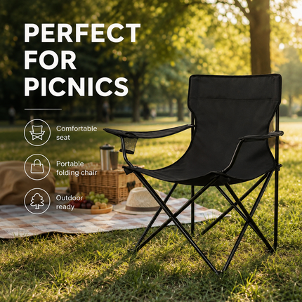 2x Folding Camping Chairs Lightweight Outdoor Garden Beach Picnic Portable Chair