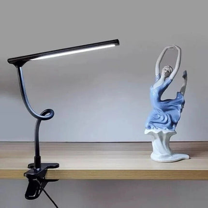 USB LED Clip-On Desk Lamp Flexible Adjustable Reading Light Bedside Table