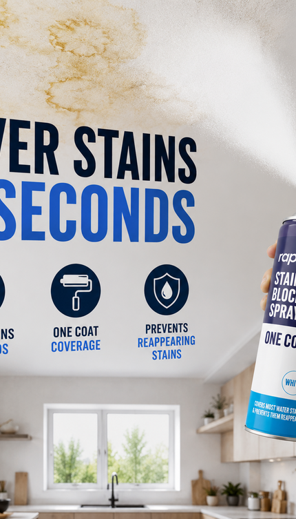 2x Stain Stop Spray Blocker 1-Coat White Aerosol Damp Mould Prevent Paint 400ml