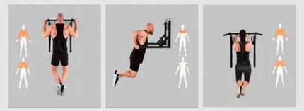Pull Up Bar Wall Mounted Chin Up H Duty Power Tower Dip Station Multifunctional