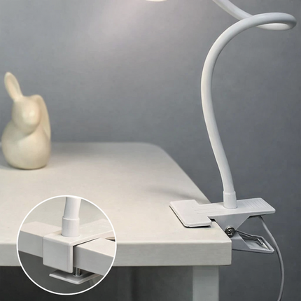LED Desk Lamp Clip-On 3W Flexible Reading Light Eye Care 10-Level Brightness