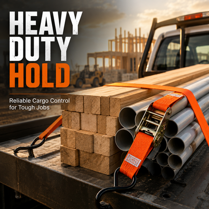 2x Ratchet Tie Down Straps 4.5m Heavy Duty Cargo Lashing Belt