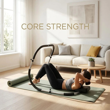 Ab Roller Sit Up Crunch Core Trainer With Padded Headrest Fitness Exercise Gym
