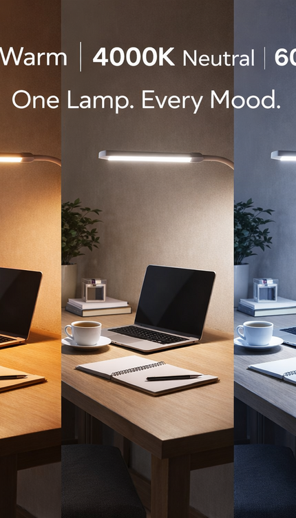 LED Desk Lamp with Clamp Stepless Dimming Modes 2700-6000K Office Desk WorkLight