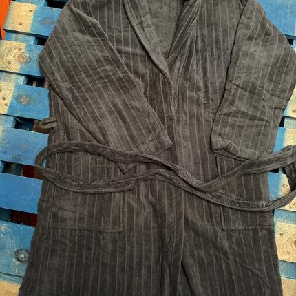 XL Grey Unisex Cotton Terry Bathrobe Gown Soft Spa Robe Men Women Hotel Dressing