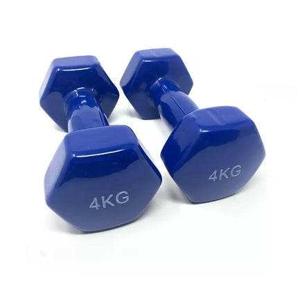 4kg Neoprene Dumbbell Pair-Blue