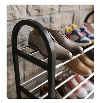 3-Tier Black Shoe Rack Stand