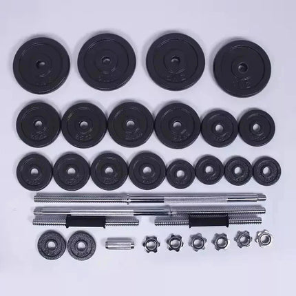 50KG Adjustable Cast Iron Dumbbell Barbell Set Home Gym Weight Training Kit