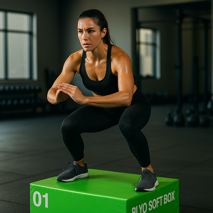15cm Soft Green Plyometric Jump Box Stackable Foam Gym Fitness Exercise Equipmen