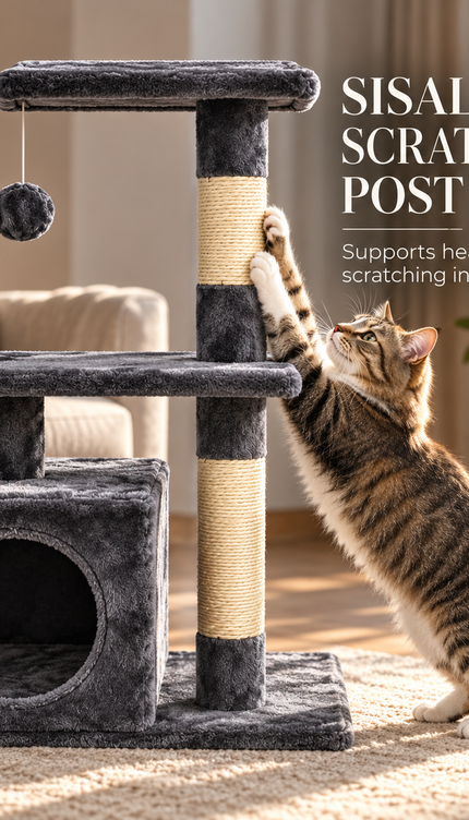 85cm Cat Tree Tower Sisal Scratching Post Condo Perch Activity Centre for Cats