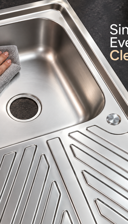 Single Bowl Kitchen Sink 100x50cm with Drainer Board & Waste Kit Stainless Steel
