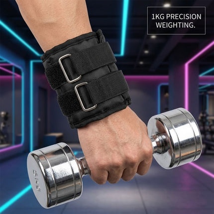 2kg Black Ankle & Wrist Weights Straps-2PCS