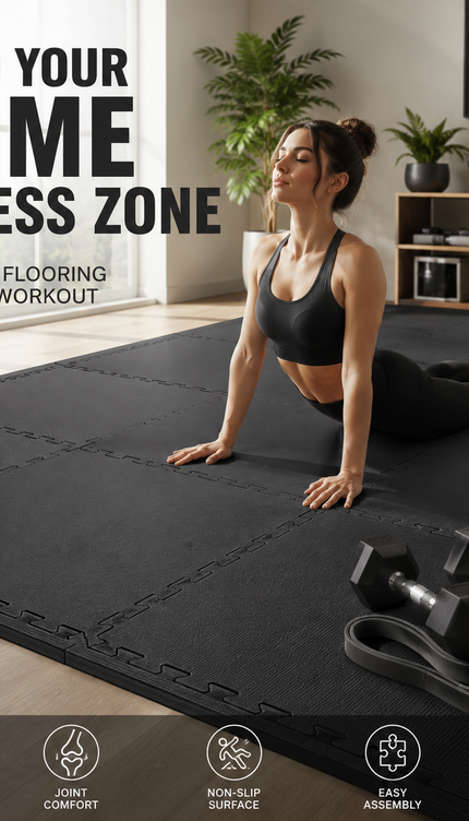 EVA Interlocking Foam Floor Mats 60 x 60 x 1cm, Pack of 4