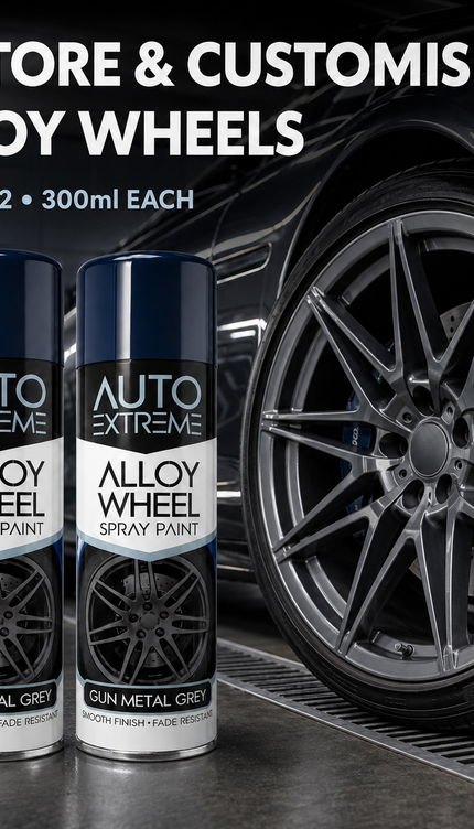 2x AX Gun Metal Grey Alloy Wheel Spray Paint 300ml Smooth Finish Fade Resistant