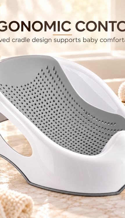 Baby Bath Support Seat Infant Bath Lounger Non Slip Ergonomic Quick Drain