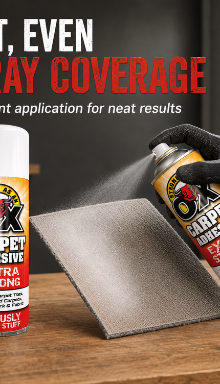 2 Pack Adhesive Glue Spray 500ml HeavyDuty Multi-Purpose Carpet Fabric Foam Tile